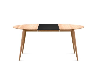 PLAYdinner Round, Oiled oak, L 120-170 cm, MDF black