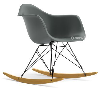 Eames Plastic Armchair RE RAR, Granite grey, Coated basic dark, Yellowish maple