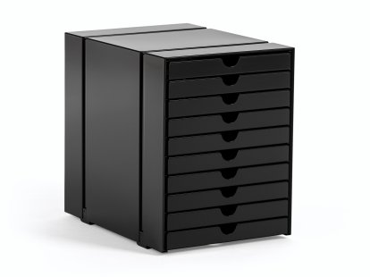 USM Inos Box Set C4 for USM Haller Shelves, with 10 trays, Graphite black RAL 9011