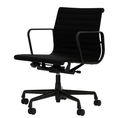 Aluminium Group EA 117, Aluminium powder-coated deep black, Leather (Standard), Nero
