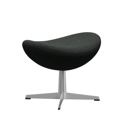 Egg Footstool, Re-wool, 198 - Black/natural, Satin polished aluminium