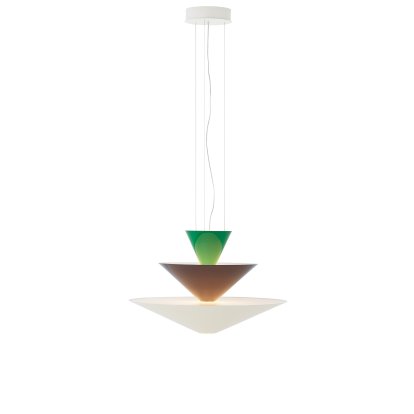 Details &Tradition Gio Pendant Lamp Gio Pendant Lamp, Ø 60 cm x H 39 cm, Signal green, deep blue & ecru white