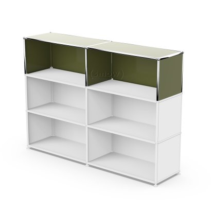 USM Haller Extension Kit Vertical 2, Olive green RAL 6003, 35 cm