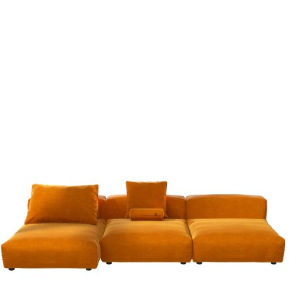 Vetsak Sofa Set 4, Suave - Orange, With cushions