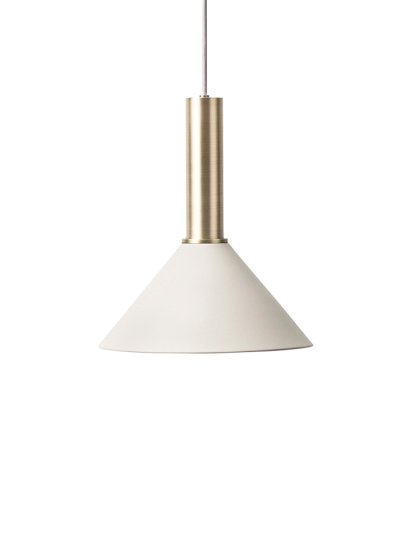 Collect Lighting, High, Brass, Cone, Light grey