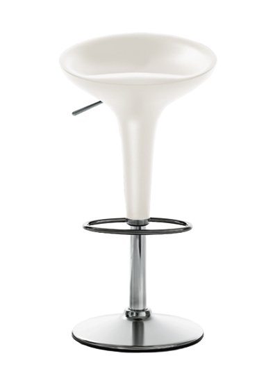 Bombo Stool, Height adjustable (Seat height 50-74 cm), White
