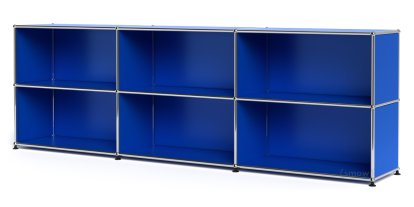 USM Haller Sideboard XL, Customisable, Gentian blue RAL 5010, Open, Open