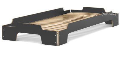 Rolf Heide Stacking Bed Comfort, 100 x 200, CPL anthracite, Rollable