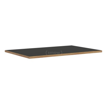 Table Top for Eiermann Table Frames, Linoleum charcoal (Forbo 4166) with oak edge, 180 x 90 cm