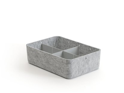 USM Inos Box, W 22,3 x H 9,5 cm, Light grey, Partition 3