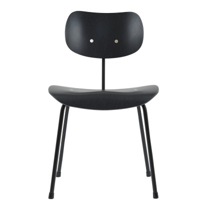 SE 68, Non-stackable, Without upholstery, Matt black powder-coated, Without armrests, Beech, black stained