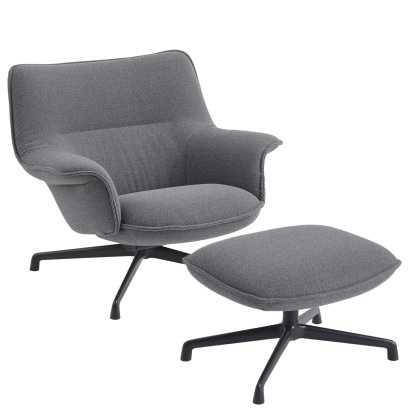 Doze Lounge Chair, With Ottoman, Ocean 80 / Anthracite Black