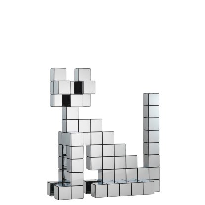 Panton Cubes Plug-in Figure, Cat, Chrome
