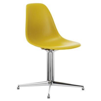 Eames Plastic Side Chair DSL, Mustard, Without upholstery, Without upholstery, Aluminium polished