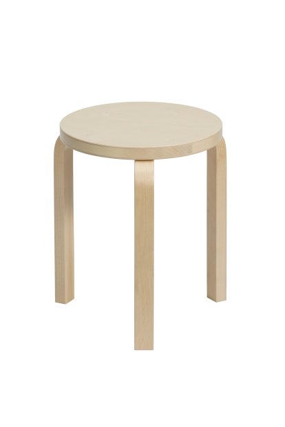 Stool 60, Seat birch veneer, Legs birch clear varnished