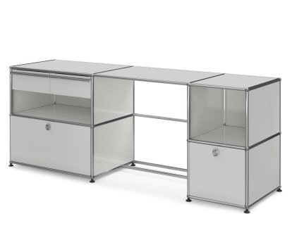 USM Haller Desktop Type 3, Light grey RAL 7035, Adjustable feet