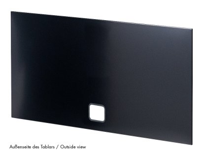 USM Haller Panel With Cable Cut-Out, 50 x 35 cm, Graphite black RAL 9011, Bottom centre