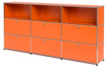 USM Haller Highboard XL, Customizable, Pure orange RAL 2004, Open