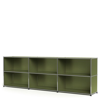 USM Haller Sideboard XL, Customisable, Olive green RAL 6003, Open, Open