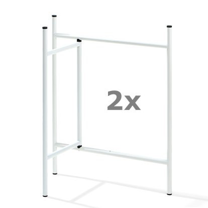 Eiermann 3 Trestle (Set of 2), 78 cm, 78 cm, White