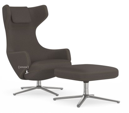 Grand Repos, Chair Grand Repos & Ottoman, Fabric Cosy 2 Nutmeg, 41 cm, Polished