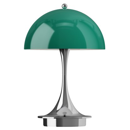 Panthella 160 Portable Lamp, Chrom opal green
