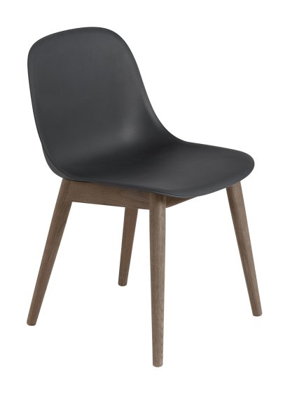 Details Muuto Fiber Side Chair Wood Fiber Side Chair Wood, Black / dark brown