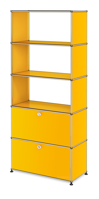 USM Haller Storage Unit with 2 Doors, without upper Rear Panels, Golden yellow RAL 1004