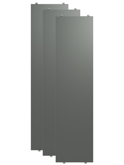 String System Shelves (Set of 3), 78 x 20 cm, Dark grey lacquered