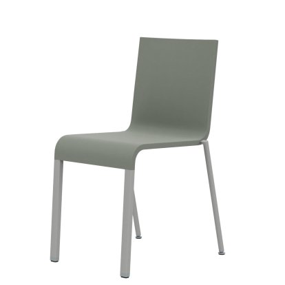 .03 Chair, Stackable, Base powder-coated silver sleek, Without armrests, Grey