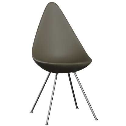 Details Fritz Hansen Drop Chair Drop Chair, Olive green, Chrome