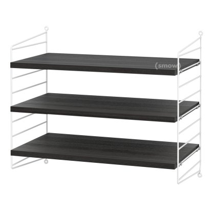 String System Shelf S, 30 cm, White, Black ash veneer