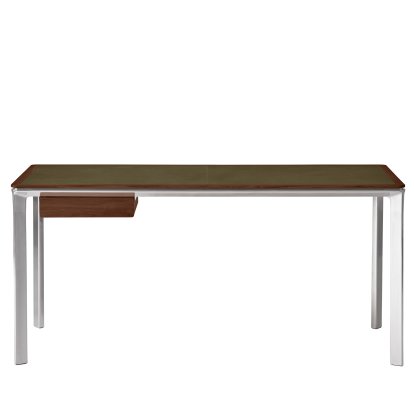 Work 432 Table, Walnut / bosco leather, With drawer