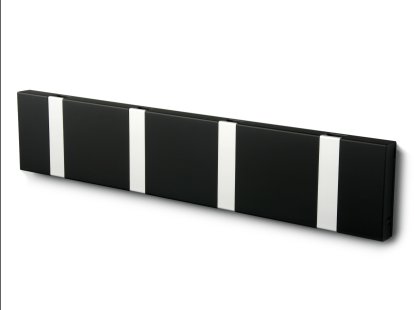 Knax, 4 hooks, Aluminium, MDF soft black lacquered