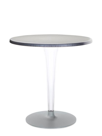 TopTop Dining Table Small, Round Ø 70 x H 72 cm, Scratch-resistant Werzalit, Aluminium