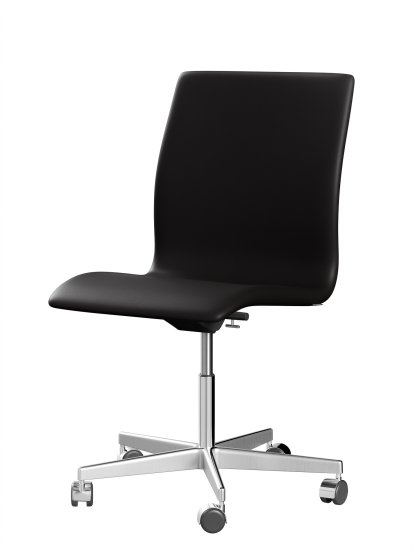 Oxford, With armrests, Low back, Wheeled based, Soft leather, Black-brown