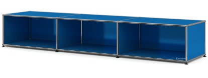 USM Haller Lowboard XL, Customisable, Gentian blue RAL 5010, Open, 50 cm