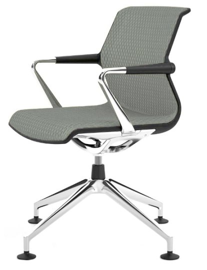 Unix Chair with Four Star Base, Diamond Mesh ice grey, Basic dark