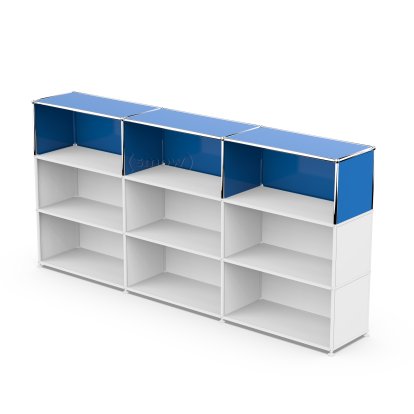 USM Haller Extension Kit Vertical 3, Gentian blue RAL 5010, 35 cm