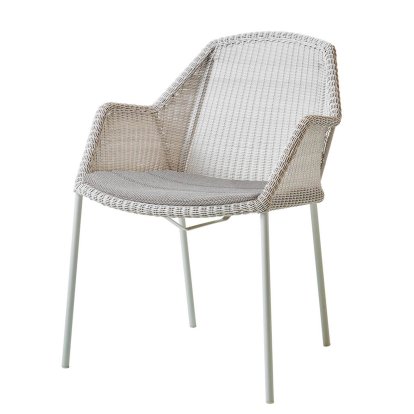 Breeze Chair, White grey, With seat cushion, Focus - Light grey