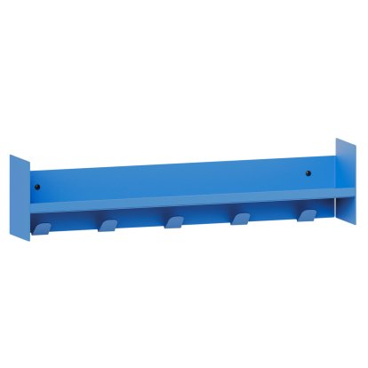 Pli Wall Shelf Slim, 60 cm, Azure Blue, With hooks