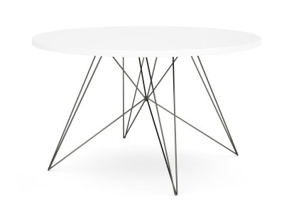 Tavolo XZ3 Round, White MDF, Black lacquered