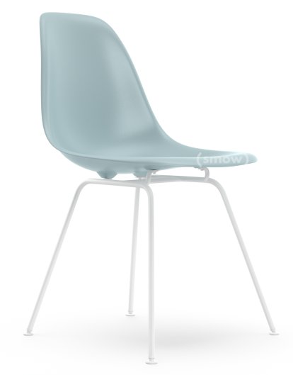 Eames Plastic Side Chair RE DSX, Ice grey, Without upholstery, Without upholstery, Standard version - 43 cm, Coated white