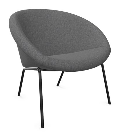 369 , Fabric Gaia silver, Matt black powder-coated