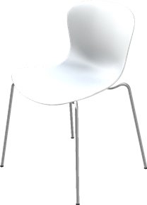 Details Fritz Hansen NAP Stacking Chair NAP Stacking Chair, Special height 47,5 cm, Milk White, Chrome