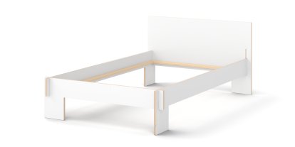 Siebenschläfer, 120 x 200 cm, With headboard, White, Without slatted base
