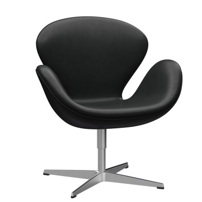 Swan Chair, 40 cm, Leather Grace, Black