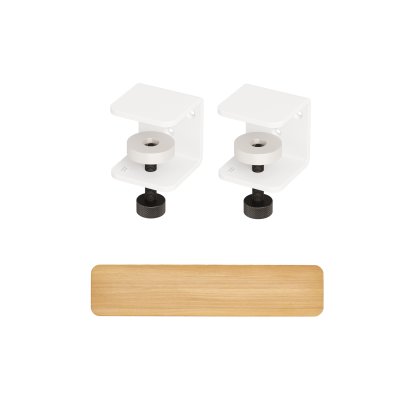 Tiptoe Wall Shelf, Solid Oak, Wall shelf 90 cm, Cloudy white