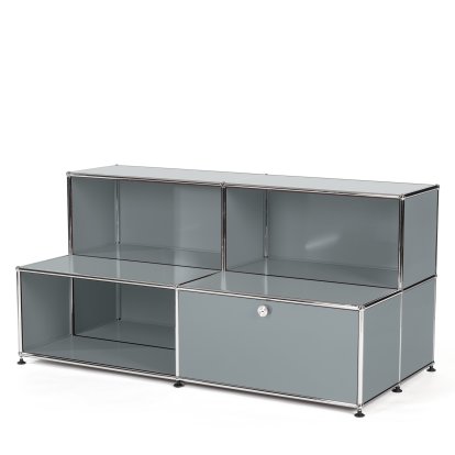 USM Haller Kids Sideboard M with stairs, Mid grey RAL 7005