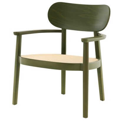 119 F / 119 MF, Olive green stained beech (RAL 6003), Cane-work natural
